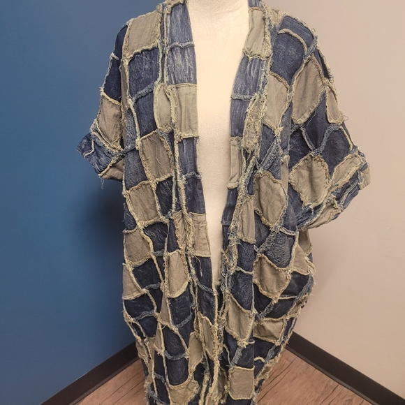 Magnolia Pearl Cotton patch denim Dashi kimono - Picture 4 of 7